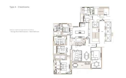 Guayacán Santa María – Apartment Type A | 3-Bedroom Luxury Residence