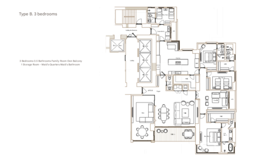 Guayacán, Santa María – Apartment Type A & B | 4-Bedroom Luxury Residence
